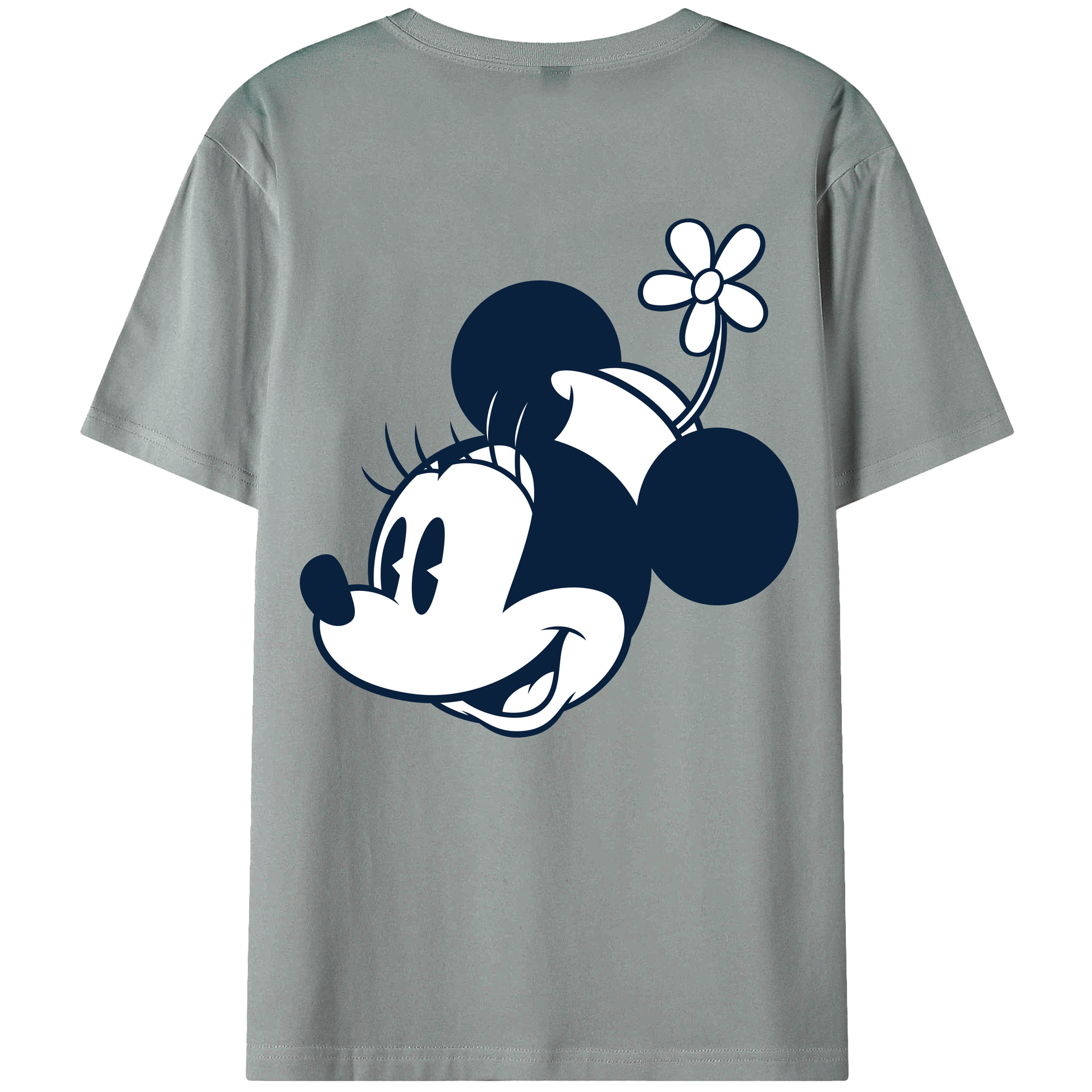 ミッキーマウス Mickey Mouse 綿100％ メンズ半袖Tシャツ（バックプリント） 通気性